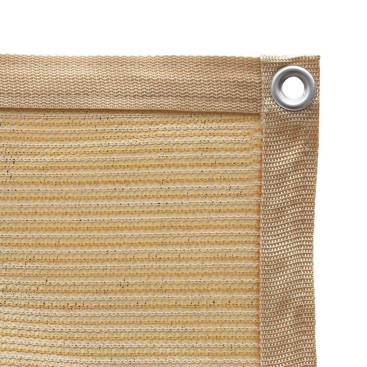 90% Wheat Sunblock Shade Cloth Taped Edge with Grommets UV Resistant Shade Net