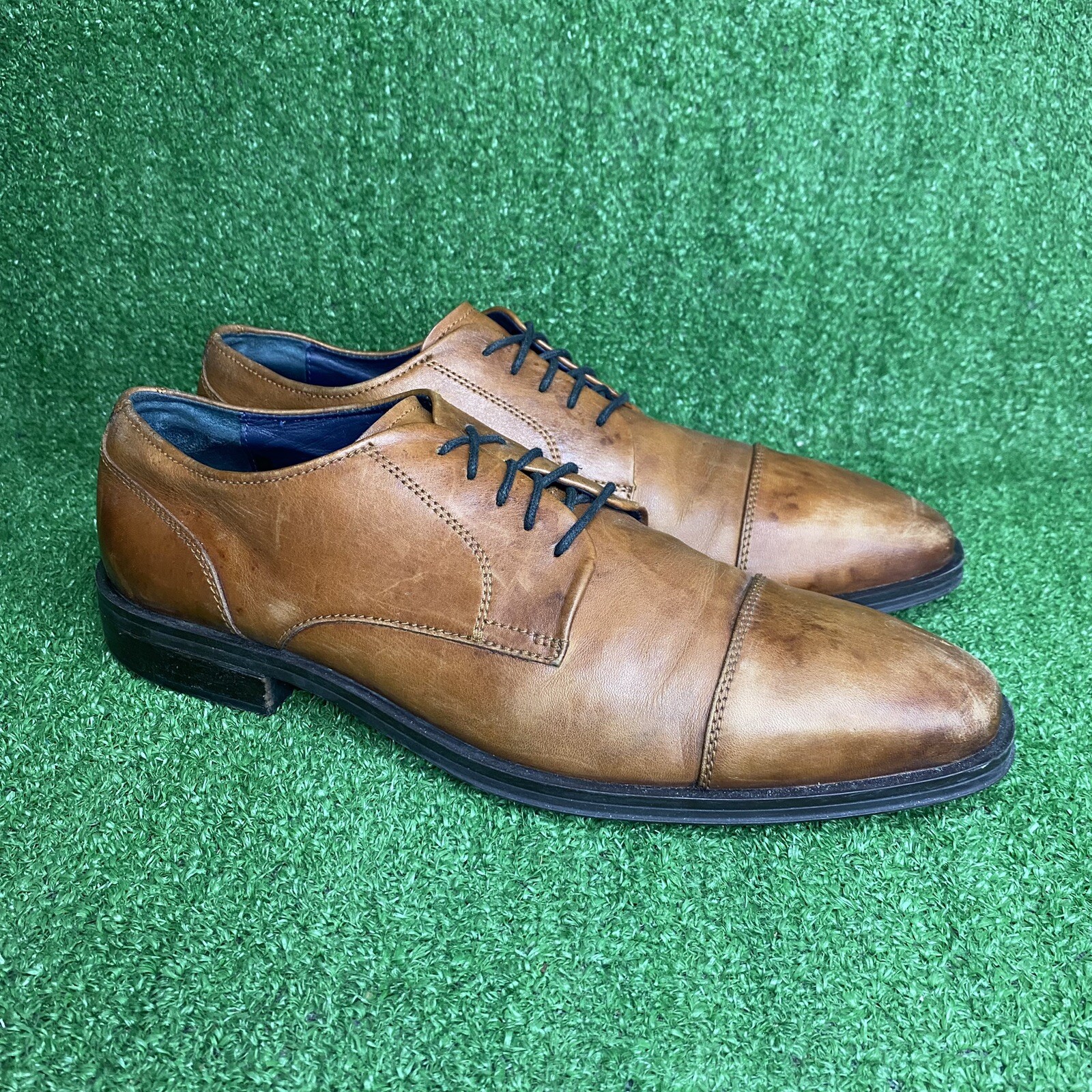 SAOLA Scarpe uomo Cole Haan eleganti Dawes punta grande cappuccio Oxford taglia 10 M marrone chiaro