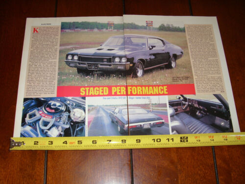 1972 BUICK GS STAGE 1 ORIGINAL 1987 ARTICLE - Picture 11 of 12