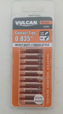 Vulcan .035 MIG Welding Contact Tips 10 Pack Tweco Style + Nozzles