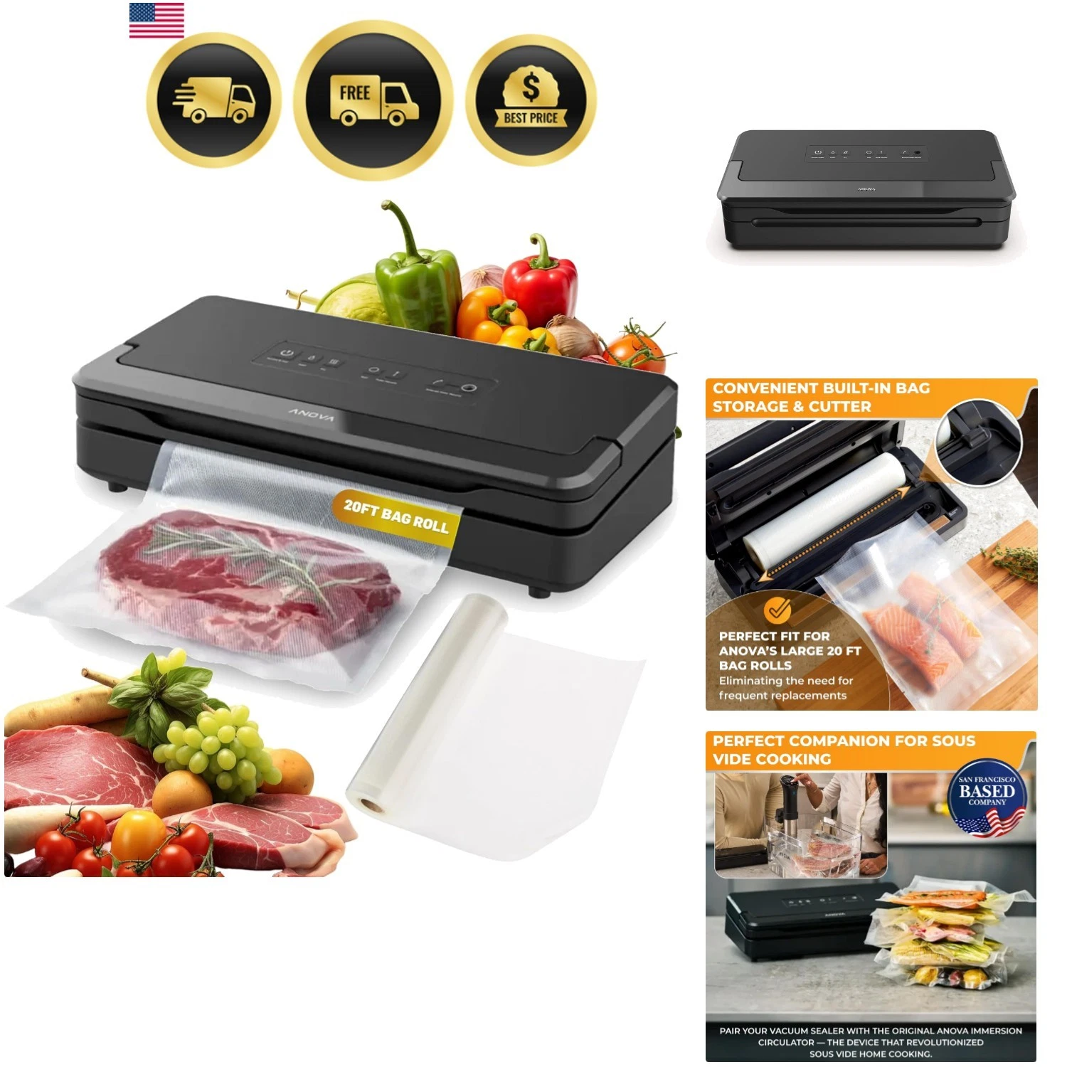 Precision Vacuum Sealer Pro, Includes Large Bag Roll 19ft, Wet & Dry Dual Foo...
Opens in a new wind
