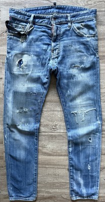 Dsquared2 Cool Guy Jean Herren Gr. 44 (46) Blau Slim Straight Indigo Ripped 610 