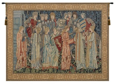 Knights Departure Medieval Knight Belgian Tapestry Wall Art Hanging Decor