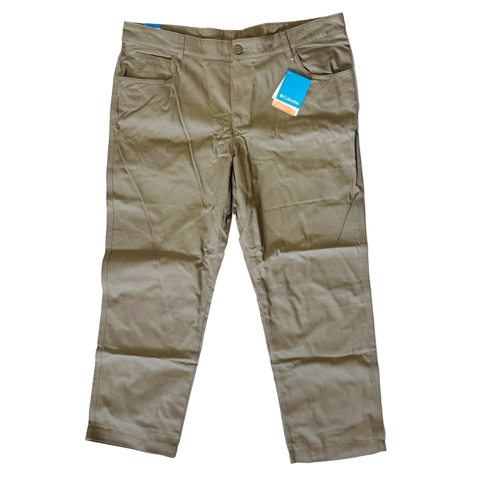 Columbia Men’s Brewha Omni-Shade UPF 50 5-Pocket Pants Size 42x30 NWT Khaki