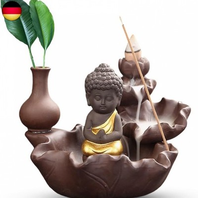 Rückfluss Räuchergefäß Buddha Figur Burner Waterfall Backflow Räucherbrenner, Ke