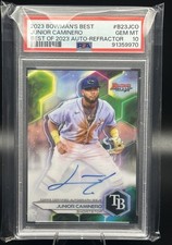 Junior Caminero 2023 Bowman’s Best Auto Refractor PSA 10 Rays Top Prospect Auto