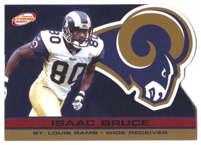 2001 Pacific Prism Atomic Isaac Bruce #117 Die-Cut Red Parallel #/310 Rams