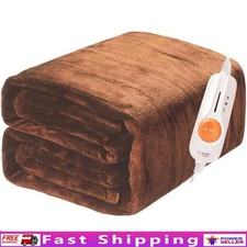 Electric Heated Blanket Flannel Soft Warmth Adjustable Settings Auto Shutoff New