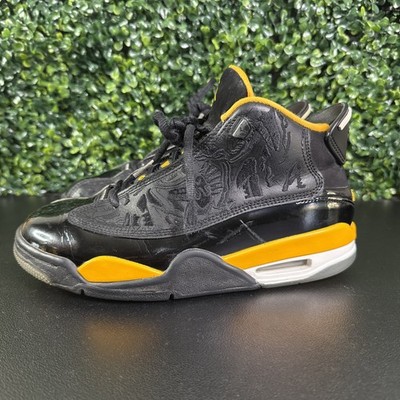 Nike Air Jordan Dub Zero Boys Size 5.5y Basketball Shoes Sneakers Black Yellow