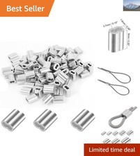 1/16 Inch Aluminum Crimp Ferrules - 200-Pack for Strong Wire Connections 