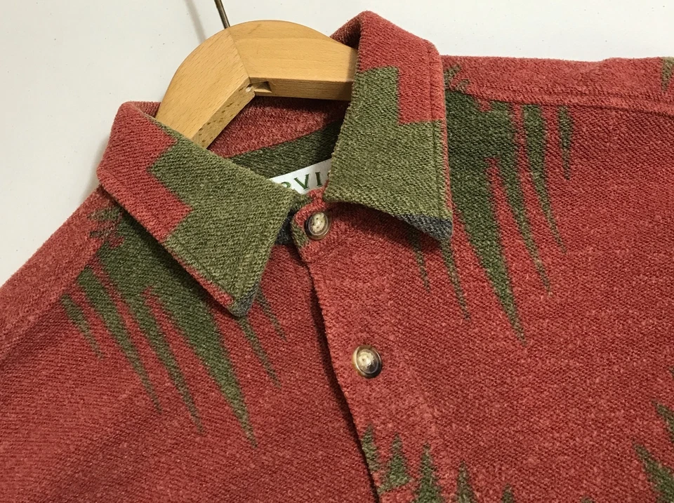 Camisa manta pesada Orvis para hombre manga larga suroeste azteca talla M Foto 3 de 4