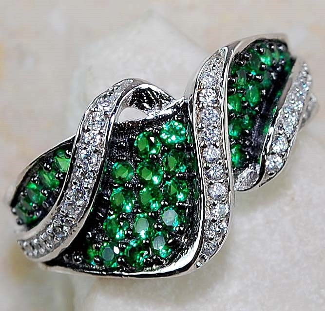 1CT Heat Treated Green Tourmaline 925 Sterling Silver Ring Jewelry Sz 7 G1-1