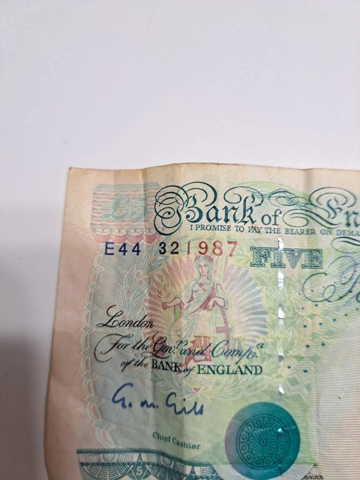 Billete de 5 libras de Gran Bretaña 1990 E44321987 Foto 2 de 4