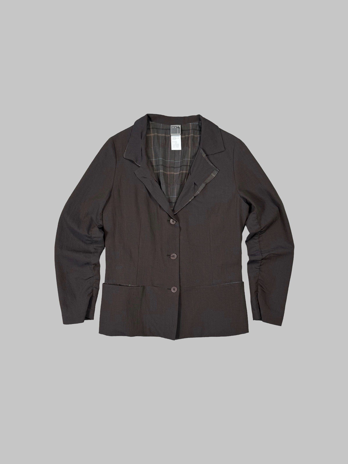Lilith Vintage Women's Brown 100% Linen Unlined Three Button Blazer Jacket M