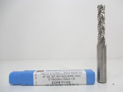 Niagara (N71102) 5/16 x 1-3/8 3/8 x 3-1/8 OAL HSCO RH Roughing Square End Mill