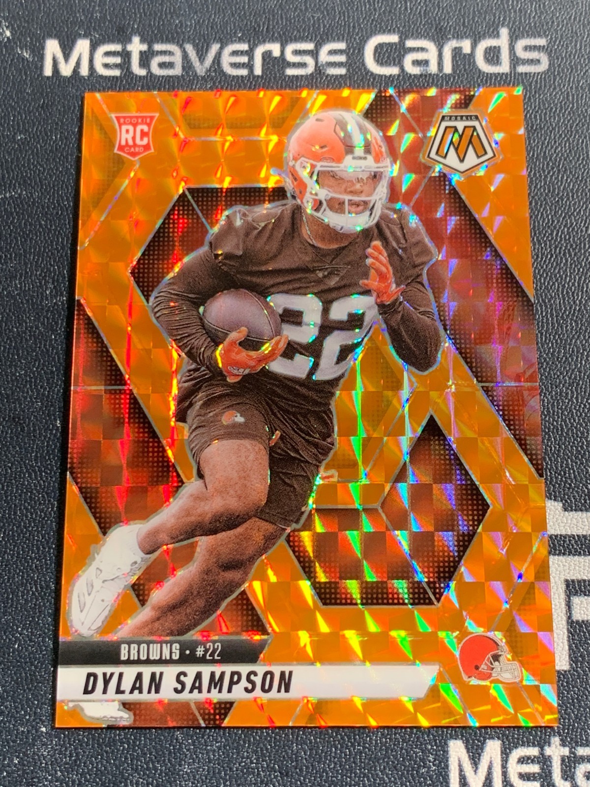 2025 Panini Mosaic Rookie Orange Prizm #355 RC Dylan Sampson 175/199 Browns