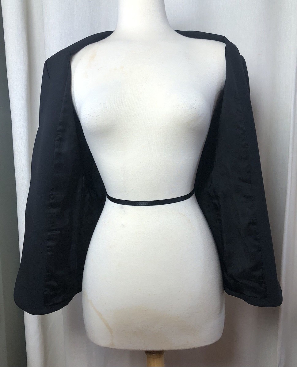 Theory Lindrayia B Admiral Crepe Jacket Blazer Short Black 10 Wool