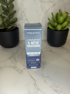 Triquetra L-Methylfolate 5-MTHF Plus Methyl B12 15mg Liquid Berry 1 oz Exp 03/28