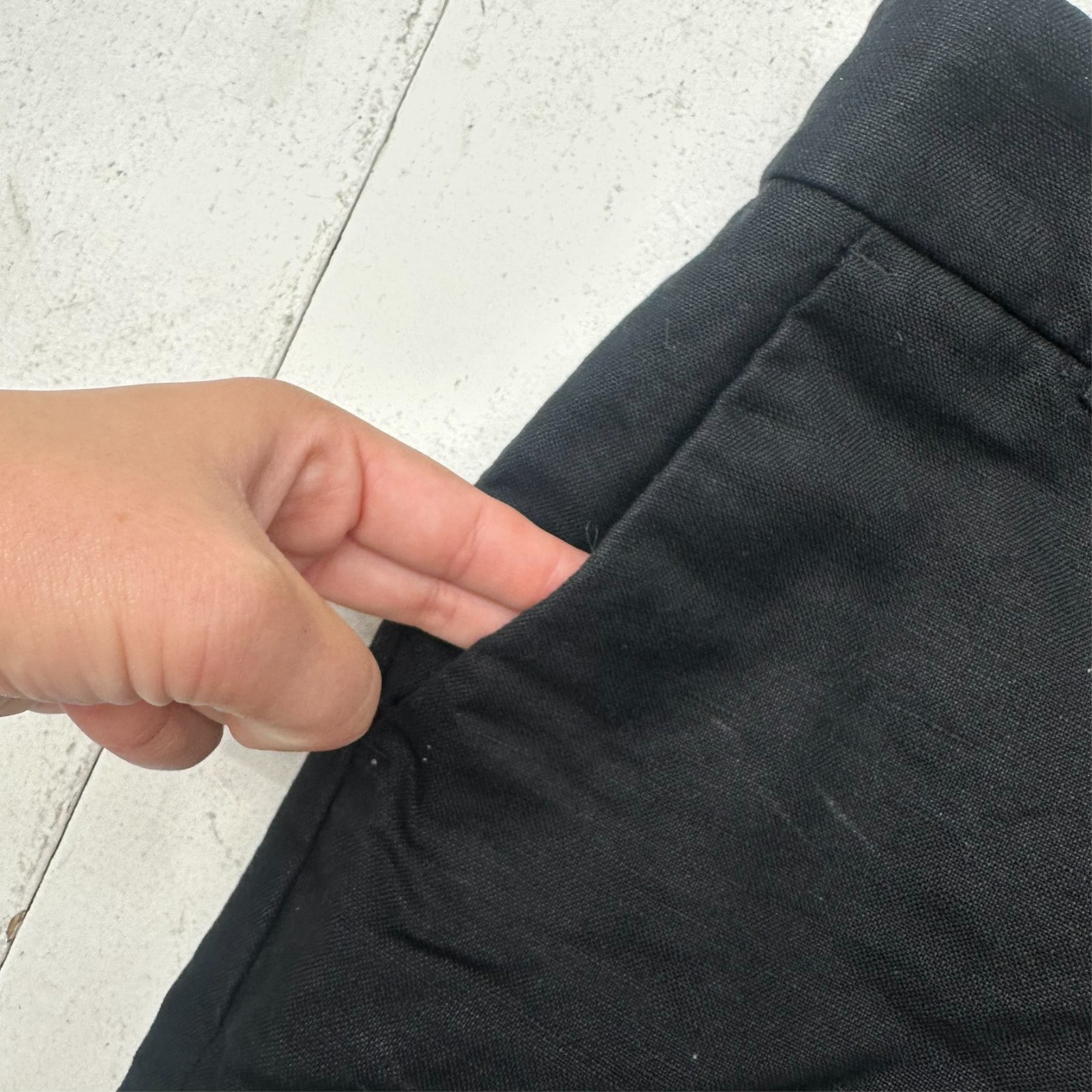 J.Crew Solid Black Basic Ruffled Hem Detail Mid R… - image 3