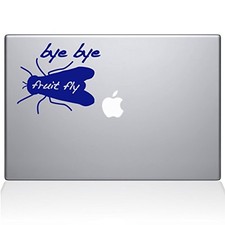 The Decal Guru 1032-MAC-13P-DB 1060-MAC-15P-S Bye Bye Fruit Fly MacBook Decal