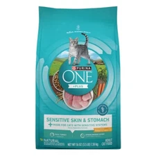 Purina ONE Sensitive Skin & Stomach Natural Turkey Flavor Dry Cat Food