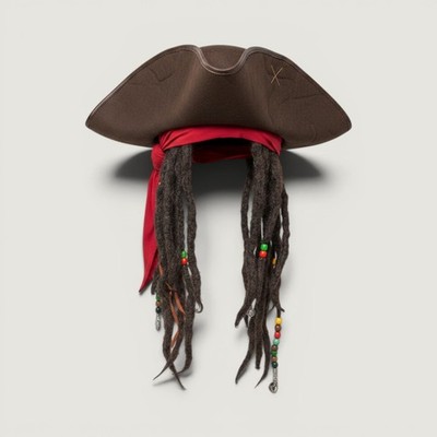 Disney Pirates of the Caribbean Jack Sparrow Hat with Dreadlocks Kids Costume