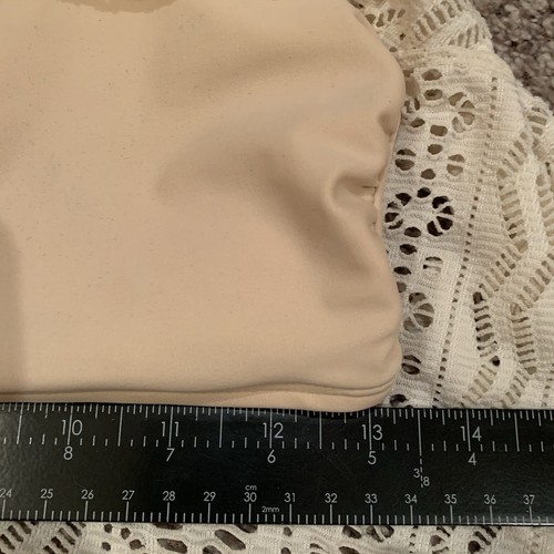 XHILARATION Bikini Top Crochet Lace Overlay - Padded - Cream Off White - Size M - Picture 8 of 8