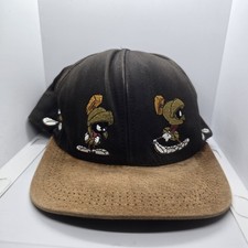 Vintage 90's Marvin the Martian Cartoon Embroidered Snapback Hat Made in USA