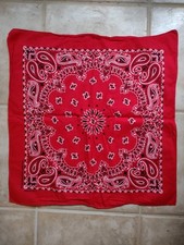 Vintage Hav-A-Hank Cherry Red Paisley Western Bandana USA RN15187 100 Cotton