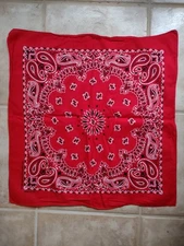 Vintage Hav-A-Hank Cherry Red Paisley Western Bandana USA RN15187 100% Cotton 