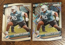 Kenneth Grant Dolphins RC Lot #374 2025 Prizm Base & Parallel Lazer Rookie Cards
