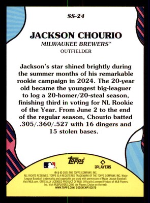 2025 Topps Summer Superstars #SS-24 Jackson Chourio Milwaukee