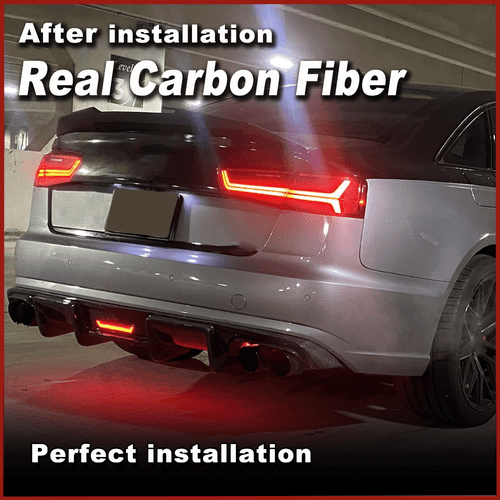 Diffusore posteriore in carbonio diffusore paraurti posteriore attacco posteriore spoiler per Audi A6 C7 16-18 - Foto 2 di 11