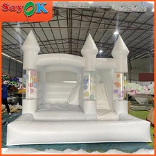New Style 15ft White Balloons Inflatable Bounce House Castle For Adult Kid Party