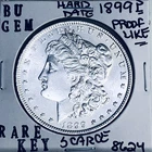 1899 P BU GEM MORGAN SILVER DOLLAR UNC MS+++ U.S. MINT RARE KEY COIN 8624