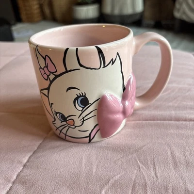 Disney Store The Aristocats Marie mug featuring a prominent 3D pink bow design - Image 1 of 4
