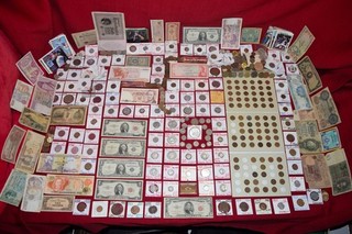 LOTE DE MONEDAS ANTIGUAS VINTAGE 1899 ROJO MORGAN 5 DÓLARES PLATA ORO EE. UU. WORLD OZ