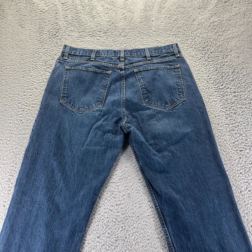 Pantalones de mezclilla St. John's Bay para hombre 38x31 azul algodón pierna recta ropa de trabajo descolorida Foto 4 de 4