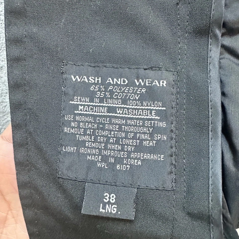 Abrigo de Colección Oleg Cassini Para Hombre 38L Negro Largo Algodón Aislante Medio Alto Foto 4 de 4