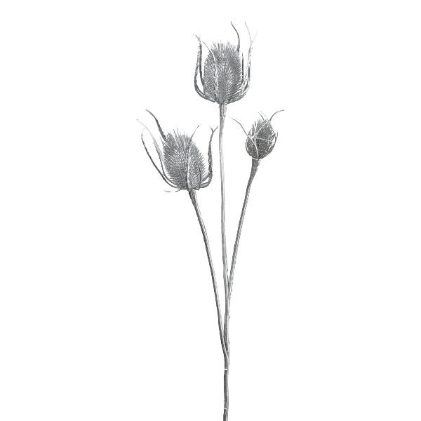 artplants KüNstlicher Zweig Edeldistel Trevon, Metallic-Silber, 80Cm-image