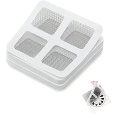 Disposable Shower Drain Hair Catcher, 30 Pack Adhesive Mesh Covers Gray