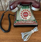 Vintage Coca-Cola Landline Light Up Stained Glass Look Telephone