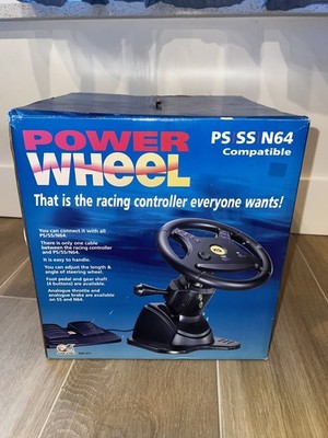 Rare retro power wheel for PS/N64/SS playstation wheel 