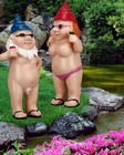 2PCS Naughty Garden Gnome Statue Set Funny Lawn Yard Decor Indoor Outdoor