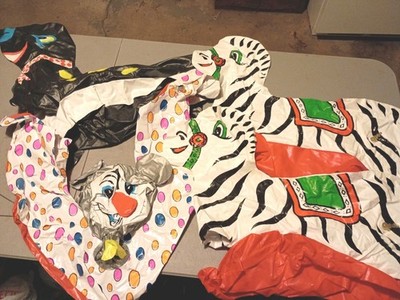 Intex The Wet Set 1979 Rare Pool Float Inflatable Circus Set Seal Clown Zebra x2