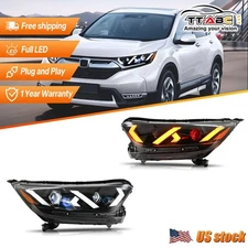 Pair LED Sequential Headlights For 2017-2021 Honda CRV DRL Animation Head Lamps