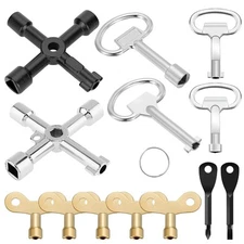 Yuahar 13 Pcs Multi-Functional Utility Key Kit Contains 4-Way Keys, Water Tap...