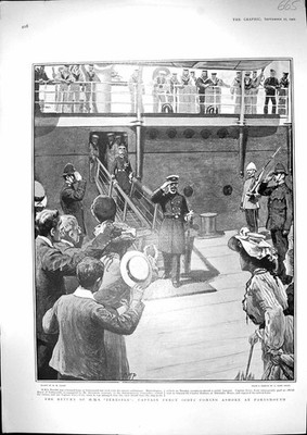 Altes Rückschiff 1902 H.M.S. Terrible Captain Percy Scott Portsmouth E 20th