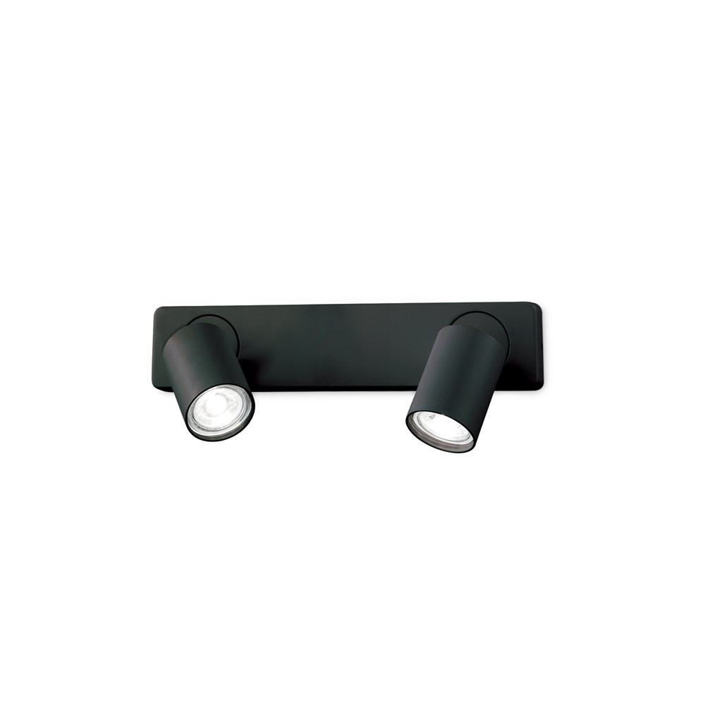 Applique Moderna Rudy Metallo Nero 2 Luci 7W 3000K | Shop Online