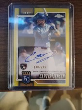 2026 Topps Chrome Carter Jensen Autograph Yellow Refractor /275 (RC) Royals